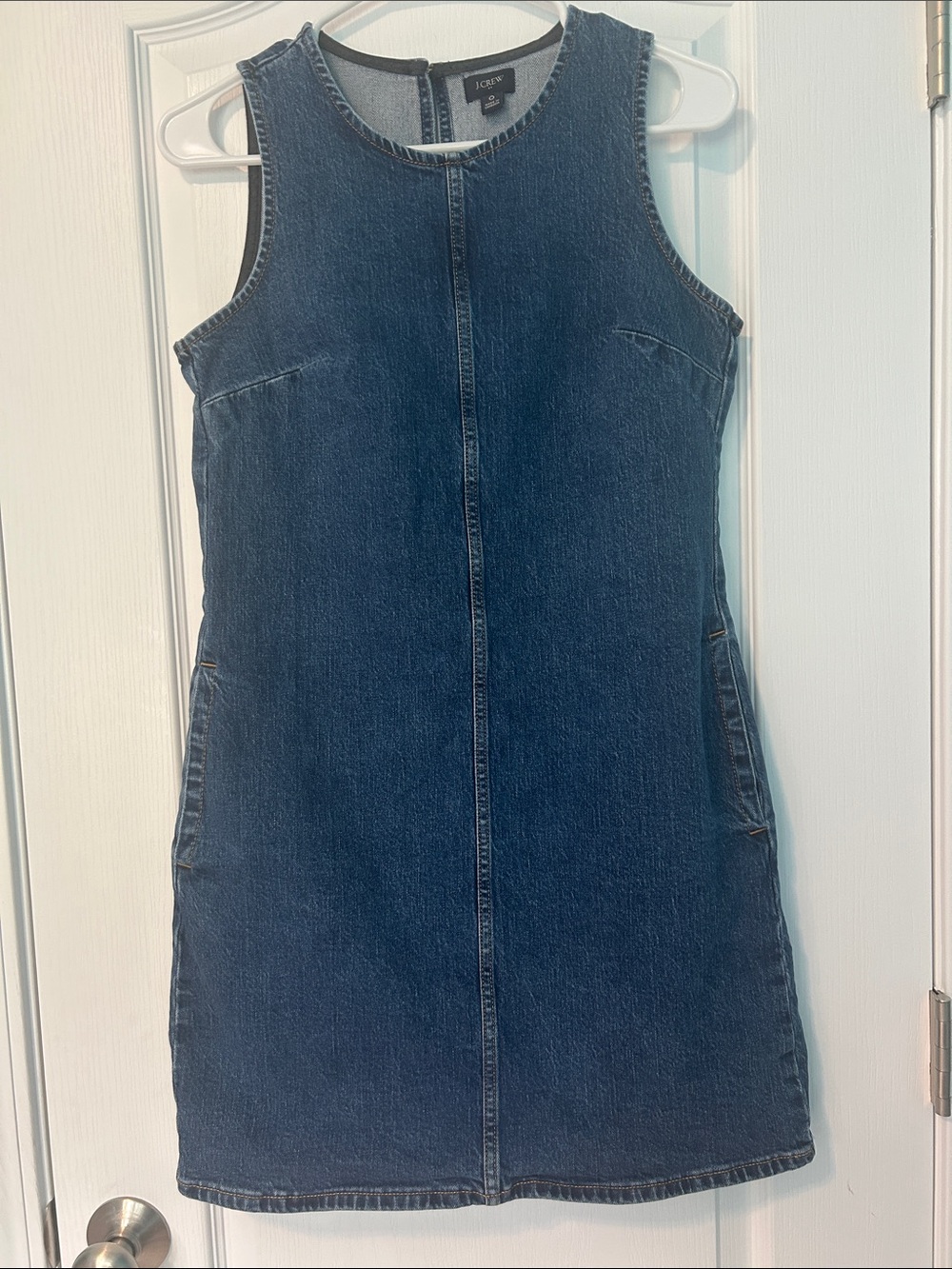J. Crew Indigo Denim Sleeveless Shift Dress Women’s 0